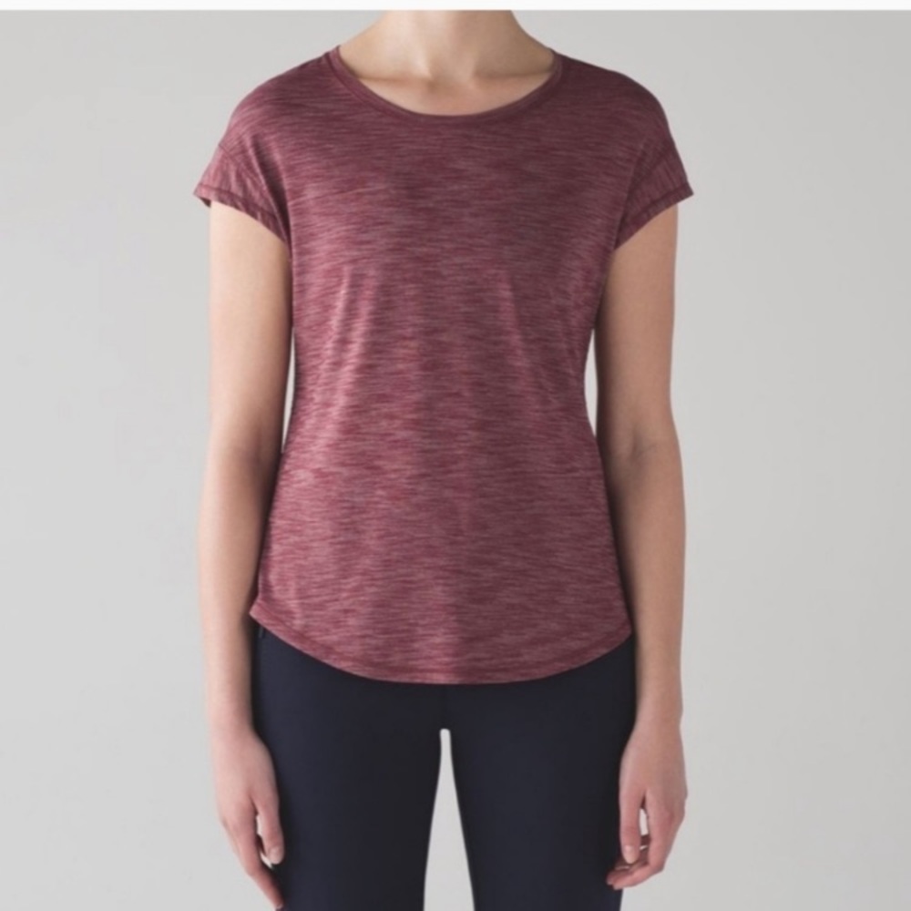 Lululemon Lost In Pace Tee 10 Maroon